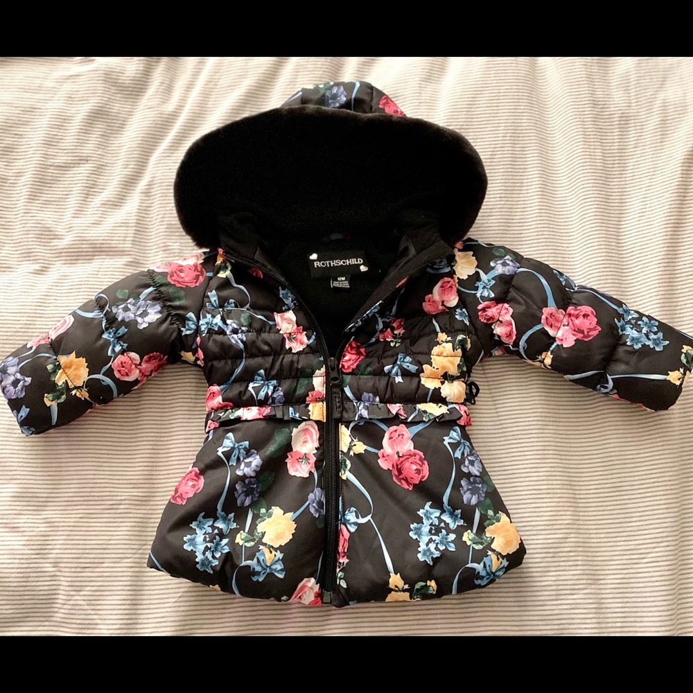 Baby Girl Floral Print Hooded Jacket